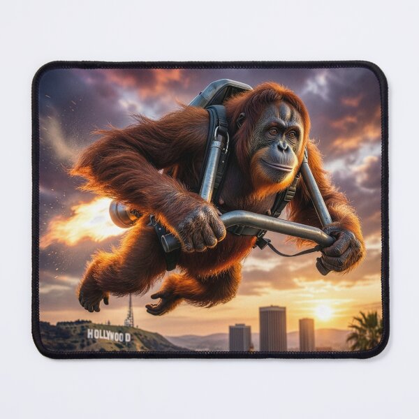 Item preview, Orangutan Flies Over Hollywood designed and sold by Tridentulus.