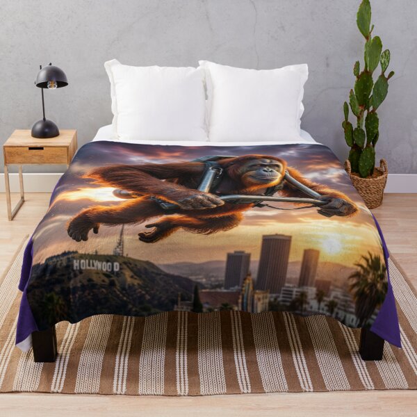Item preview, Orangutan Flies Over Hollywood designed and sold by Tridentulus.