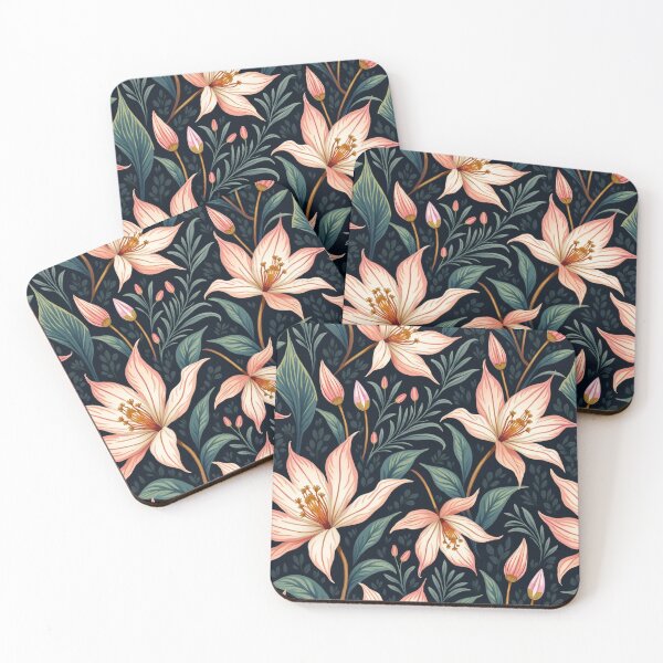 Item preview, Nocturne Petal Serenade Seamless Pattern designed and sold by Dream Bloom Gallery.