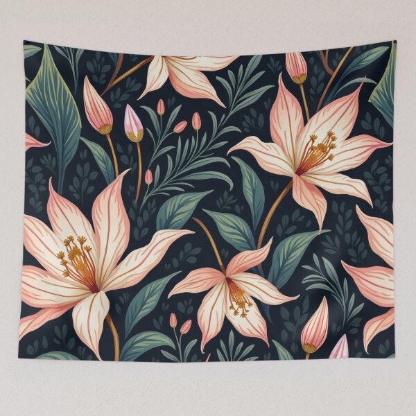 Item preview, Nocturne Petal Serenade Seamless Pattern designed and sold by Dream Bloom Gallery.