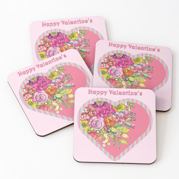 Item preview, Valentine's Day Celebration with Vibrant Flowers in a Pink Heart designed and sold by cremedecolor.