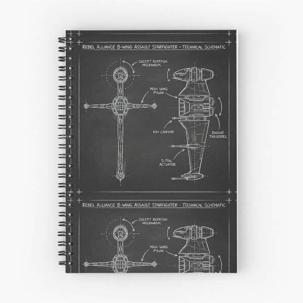 Item preview, B-Wing Assault Starfighter Technical Schematic Blueprint Illustration designed and sold by SavinMercantile.