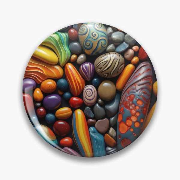 Item preview, Vibrant Pebble Chaos – Rainbow Stone Mosaic designed and sold by B-Russ-Stuff.