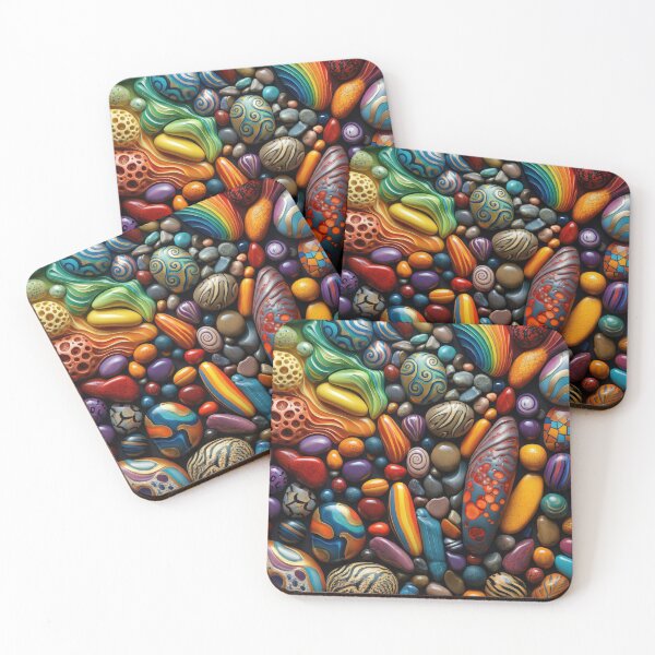 Item preview, Vibrant Pebble Chaos – Rainbow Stone Mosaic designed and sold by B-Russ-Stuff.