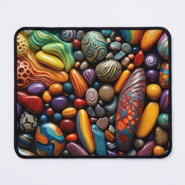 Item preview, Vibrant Pebble Chaos – Rainbow Stone Mosaic designed and sold by B-Russ-Stuff.