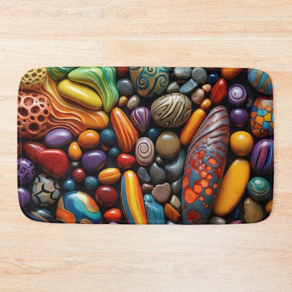 Item preview, Vibrant Pebble Chaos – Rainbow Stone Mosaic designed and sold by B-Russ-Stuff.