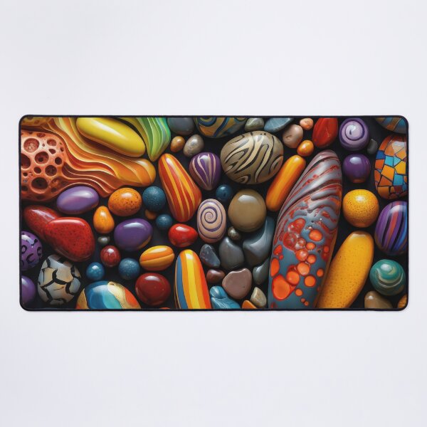 Item preview, Vibrant Pebble Chaos – Rainbow Stone Mosaic designed and sold by B-Russ-Stuff.