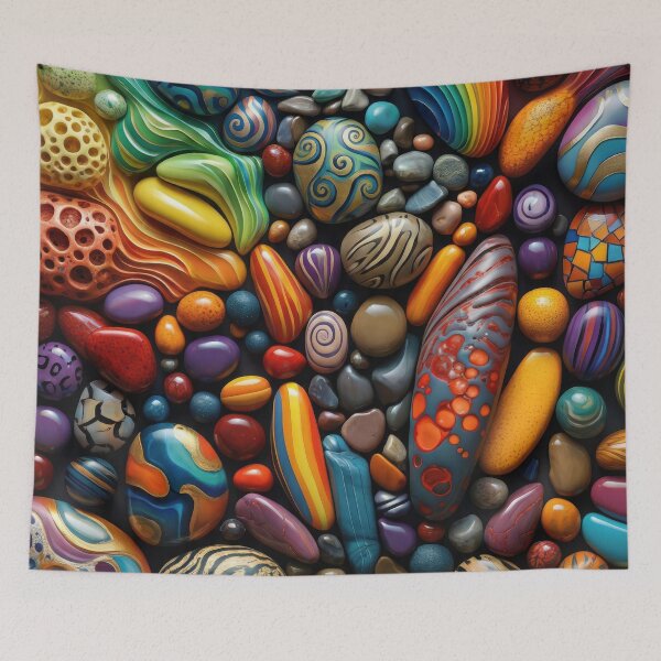 Item preview, Vibrant Pebble Chaos – Rainbow Stone Mosaic designed and sold by B-Russ-Stuff.