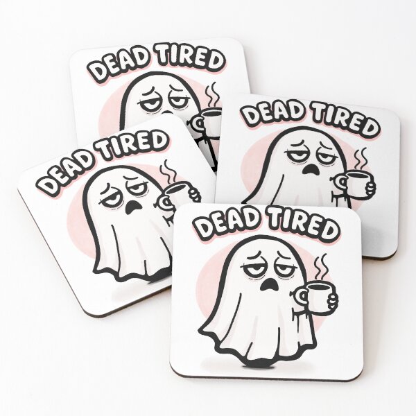 Item preview, Dead Tired Ghost – Sleepy Coffee Lover Funny Cute Ghost Design designed and sold by VirtualLexi.