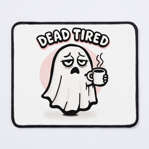 Item preview, Dead Tired Ghost – Sleepy Coffee Lover Funny Cute Ghost Design designed and sold by VirtualLexi.
