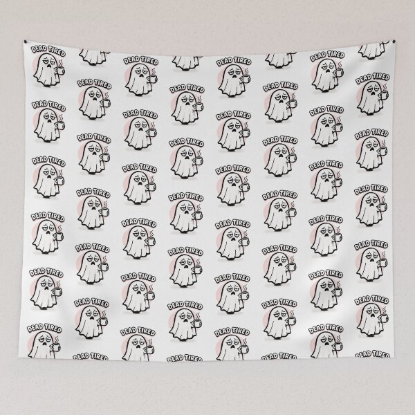 Item preview, Dead Tired Ghost – Sleepy Coffee Lover Funny Cute Ghost Design designed and sold by VirtualLexi.