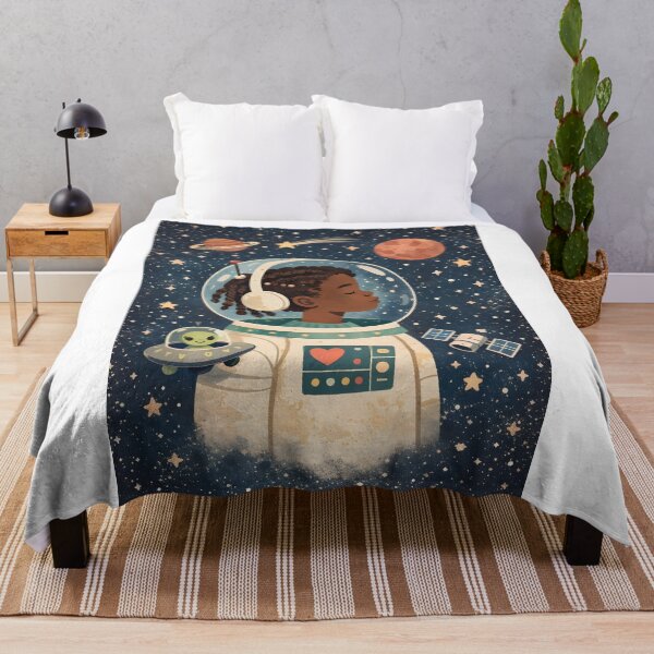 Item preview, Girl Astronaut Space Nursery Wall Art for Kids Room designed and sold by shopcanva.