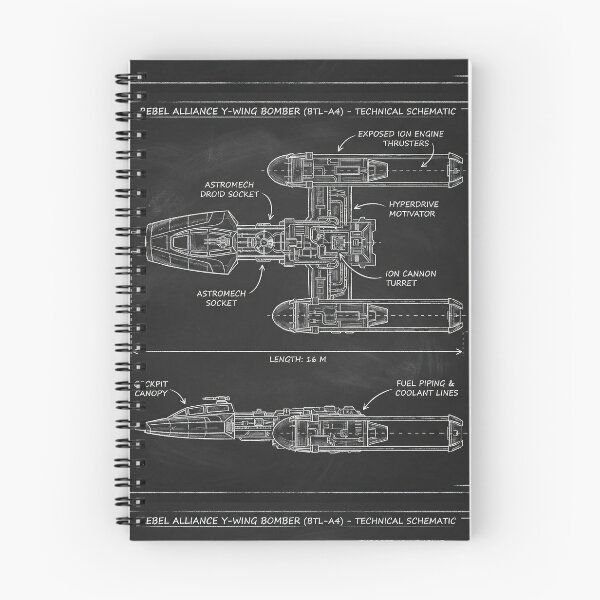Item preview, Y-Wing Bomber Technical Schematic Blueprint Illustration designed and sold by SavinMercantile.