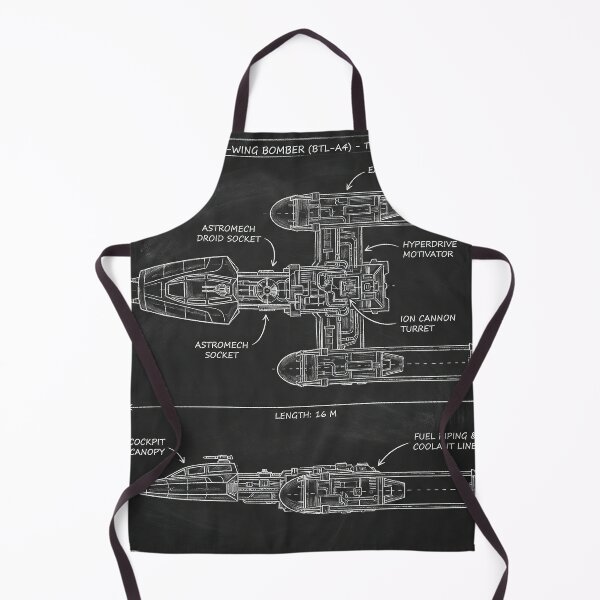 Item preview, Y-Wing Bomber Technical Schematic Blueprint Illustration designed and sold by SavinMercantile.