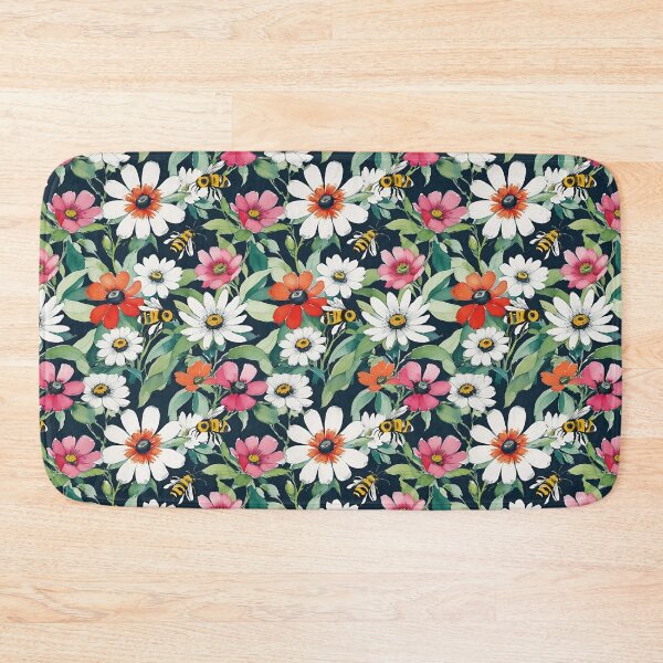 Item preview, Pink and White Flowers with Bees designed and sold by CarrollGene.