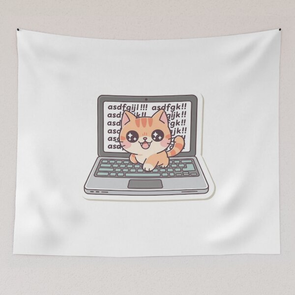 Item preview, Cat on Keyboard - Gibberish Typing Sticker designed and sold by StickerGlitch.