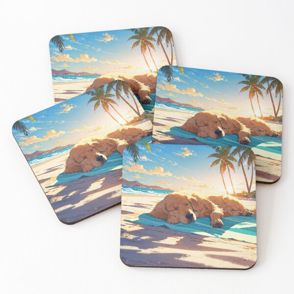 Item preview, Golden Retriever on the Beach  designed and sold by Aesthetic Visuals.