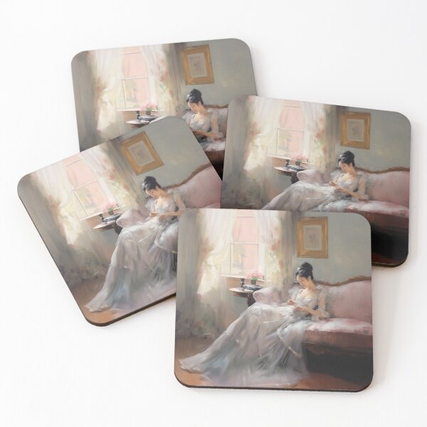 Item preview, Degas-Inspired Asian Woman Reading | Soft Impressionist Portrait Art designed and sold by bingsoobookclub.