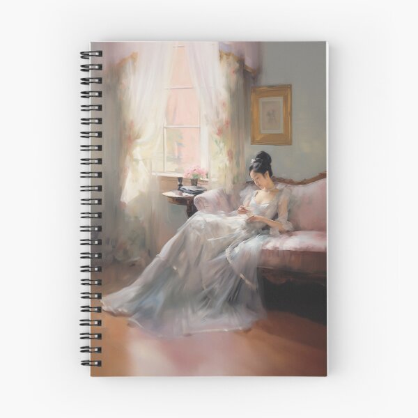 Item preview, Degas-Inspired Asian Woman Reading | Soft Impressionist Portrait Art designed and sold by bingsoobookclub.