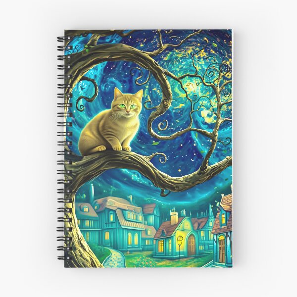 Item preview, Enchanted Nightwatch Cat in a Tree After Gustav Klimt designed and sold by Vicky Brago-Mitchell®.