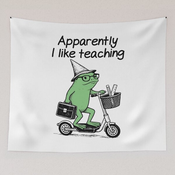 Item preview, Apparently i like teaching funny frog teacher on scooter designed and sold by gunaone-design.