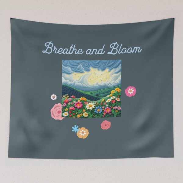 Item preview, Breathe and Bloom Cottagecore Embroidered Landscape designed and sold by Sachie's Studio.