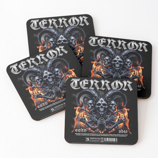 Item preview, Terror Dark God - Triple Skull Horned Demon Design designed and sold by GenZFashion000.