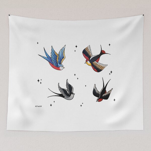 Item preview, Swallow Birds Repeat Pattern designed and sold by whobxwttnij32.