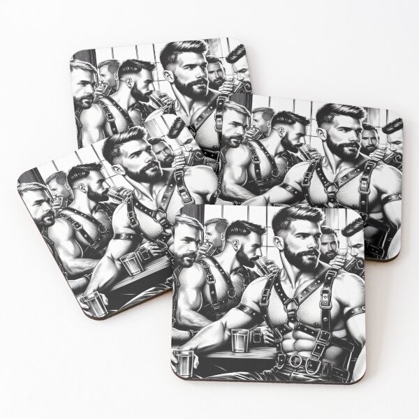 Item preview, Gay Leather Daddy Bar Tom of Finland Tribute Berlin German Pride Graphic Design designed and sold by ItsAKinkThing.