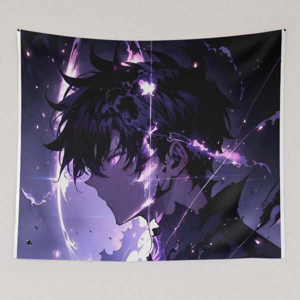 Item preview, Violet Void Awakening – Dark Anime Energy Warrior Art designed and sold by Dyan4.