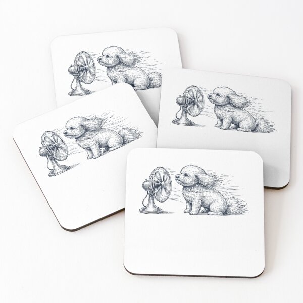 Item preview, Vintage Bichon Frise With Fan Dog Mom Dad designed and sold by DoodleTortle.