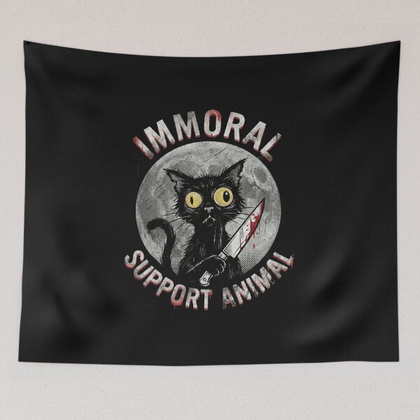 Item preview, Immoral Support Animal Black Cat designed and sold by AdyKurniawan.