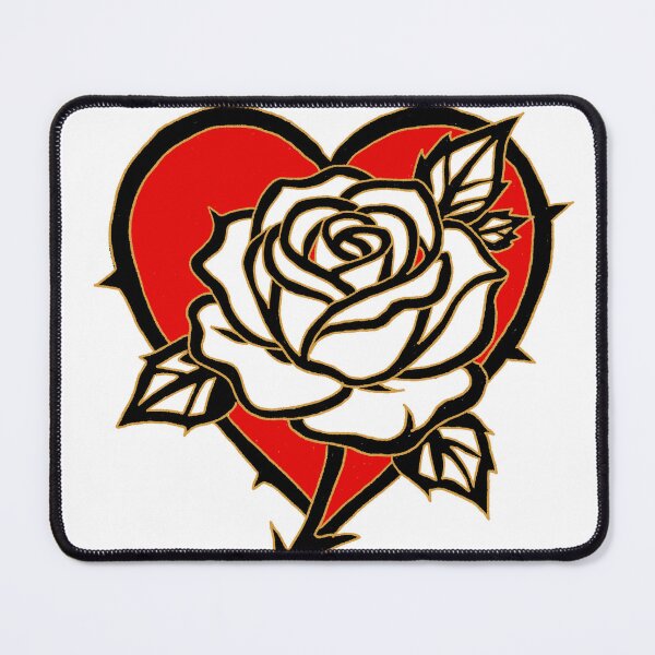 Item preview, Thorny White Rose & Red Heart – Edgy Valentine’s Day Art  designed and sold by SugarCore.