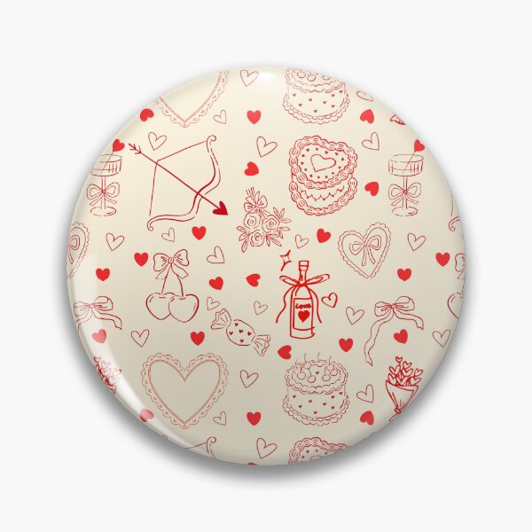 Item preview, Sketchy Valentine's Day in Cream designed and sold by Luna y Mar.