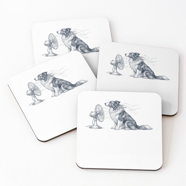 Item preview, Vintage Border Collie With Fan Dog Mom Dad designed and sold by DoodleTortle.