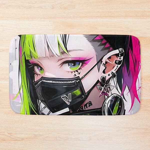 Item preview, Neon Pulse Cyberpunk Girl – Futuristic Anime Street Art designed and sold by Dyan4.