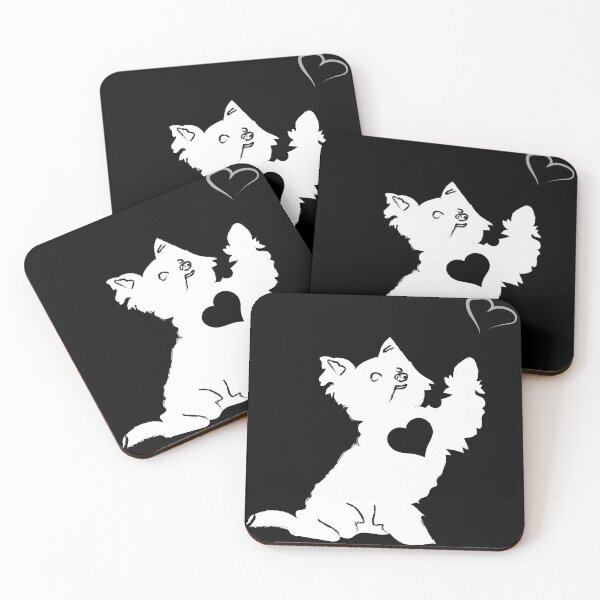 Item preview, Black & White Dog Love on Black Background designed and sold by Digitalmyth's Designs.