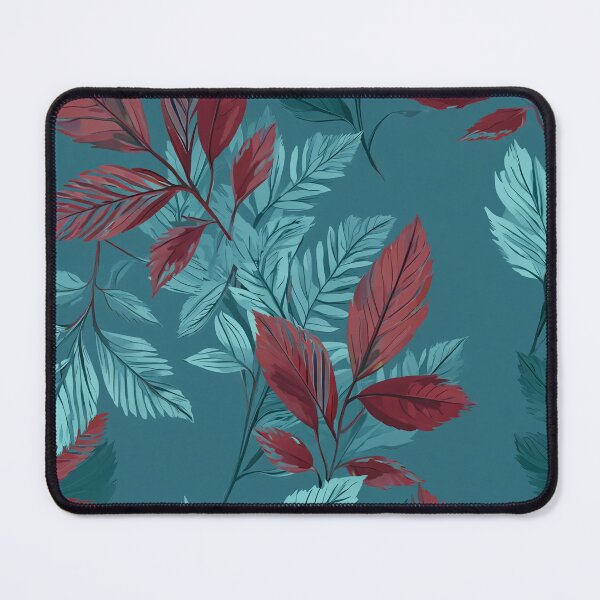 Item preview, Beautiful Wildflowers - Teal And Red Floral Leaves Pattern designed and sold by SassyArtistry.
