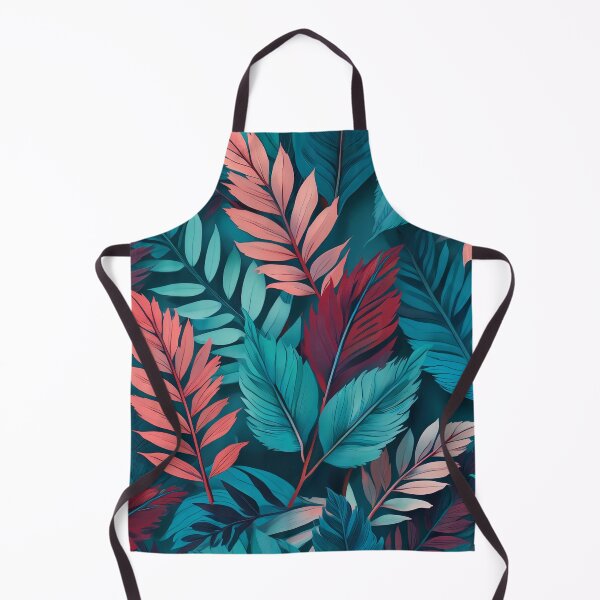 Item preview, Field of Wildflowers - Teal And Red Floral Leaves Pattern designed and sold by SassyArtistry.