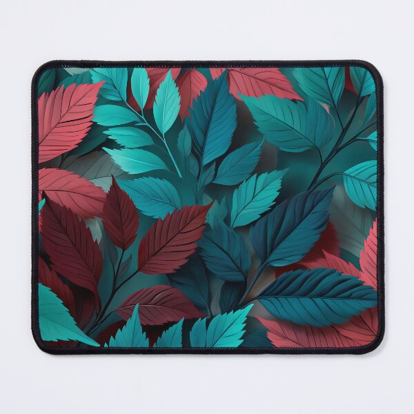 Item preview, Vibrant Wildflowers - Teal And Red Floral Leaves Pattern designed and sold by SassyArtistry.