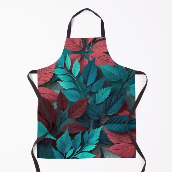 Item preview, Vibrant Wildflowers - Teal And Red Floral Leaves Pattern designed and sold by SassyArtistry.