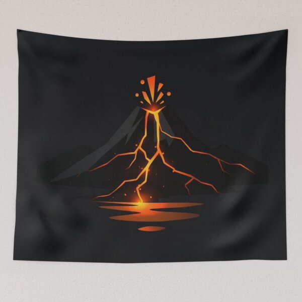 Item preview, Minimal Volcano Lava Night – Abstract Geometric Volcano Art designed and sold by Globalcitytees.