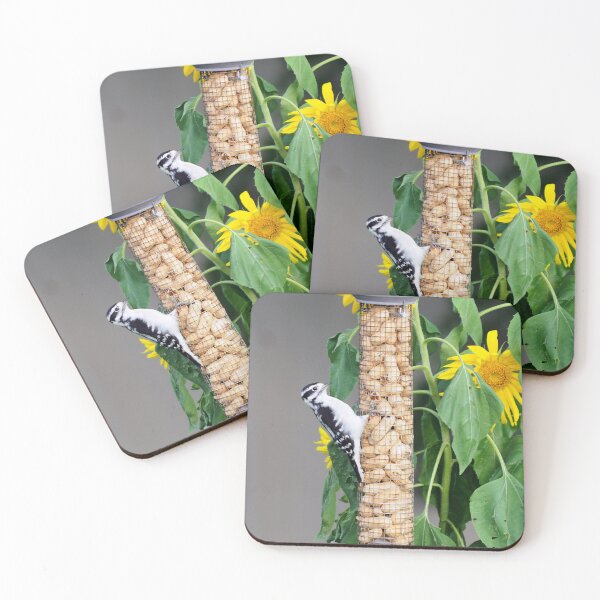 Item preview, A Downy Woodpecker On a Peanut Filled Bird Feeder designed and sold by BackyardBirder.