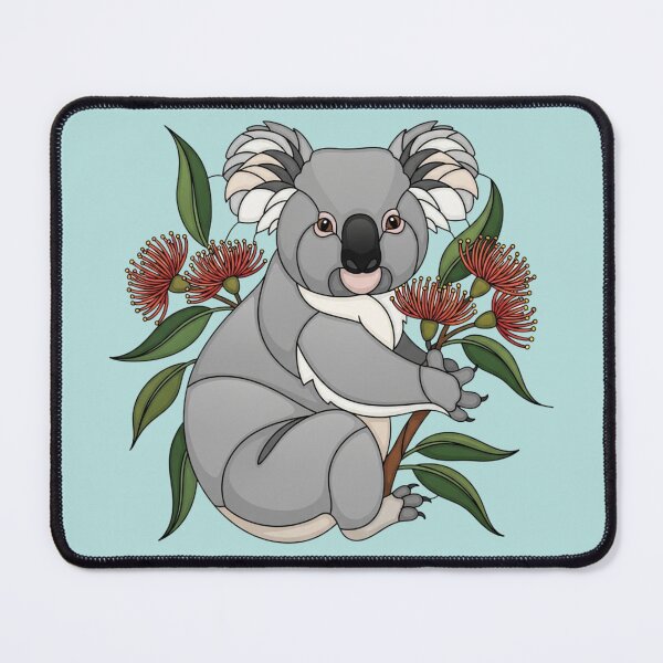 Item preview, Stained Glass Koala with Red Bottlebrush Flowers designed and sold by BirdsnStuff.