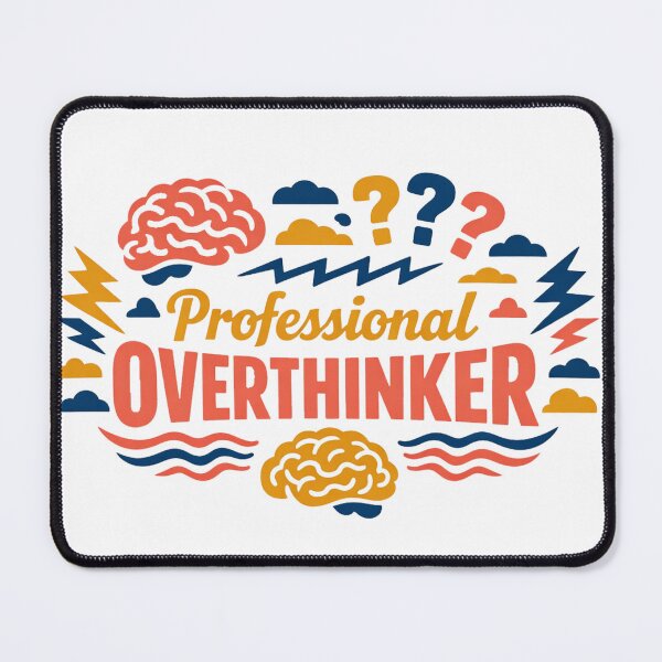 Item preview, Professional Overthinker – Minimal Cute Design designed and sold by printiqe.
