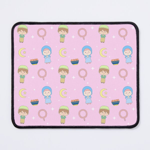 Item preview, Cute Seamless Pattern Ramadan Background with Muslim Kids Praying and Festive Elements designed and sold by nuchz.