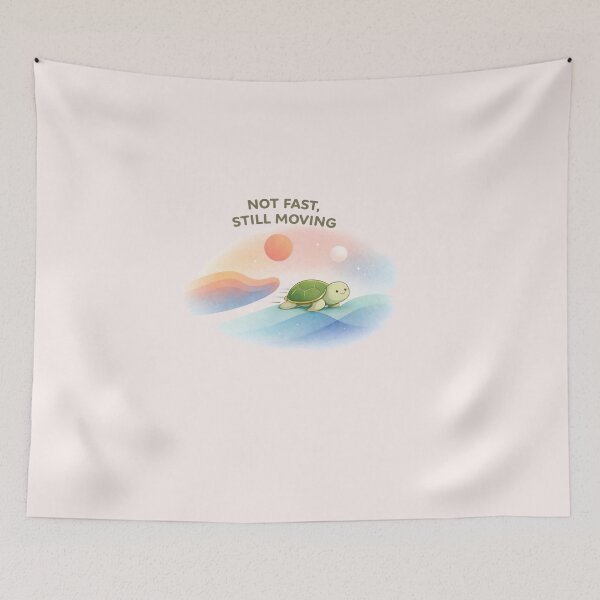 Item preview, Not Fast Still Moving Turtle T-Shirt | Cute Motivational Graphic Tee designed and sold by KDesignCrafts.