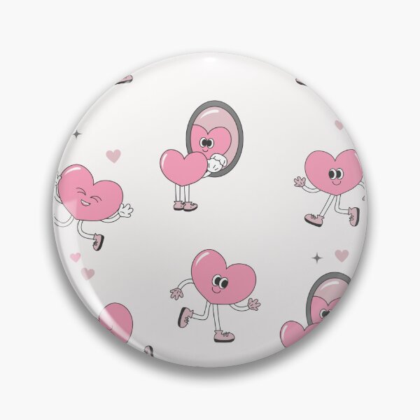 Item preview, Retro Pink Love Heart Doodles Pattern designed and sold by LoudVictory.