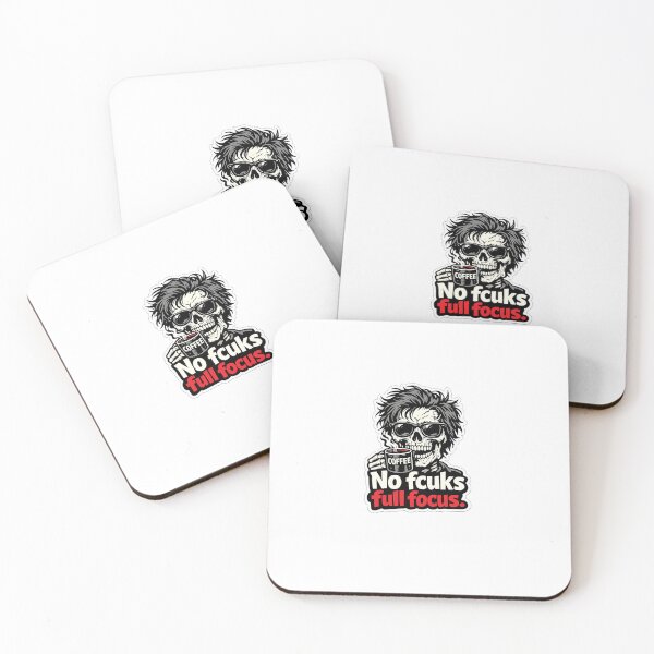 Item preview, No Fcuks Full Focus – Skull Coffee Motivation Sticker designed and sold by Doodlynx.