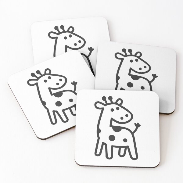 Item preview, Cute Giraffe Doodle Kids Cartoon Line Art Looking Back designed and sold by Heiwa Art.